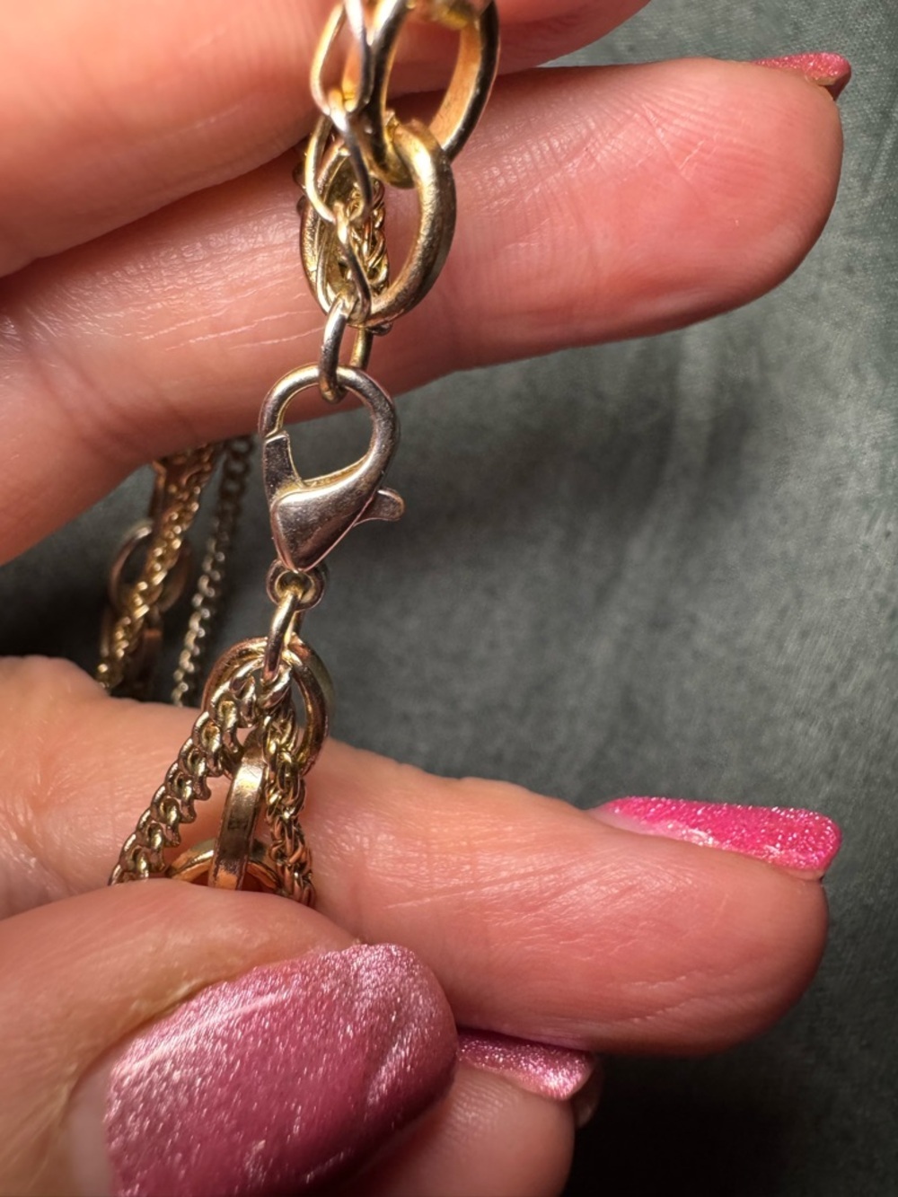 Layered Gold Necklace with Multicolor Crystal Butterfly Pendant - Picture 8 of 8